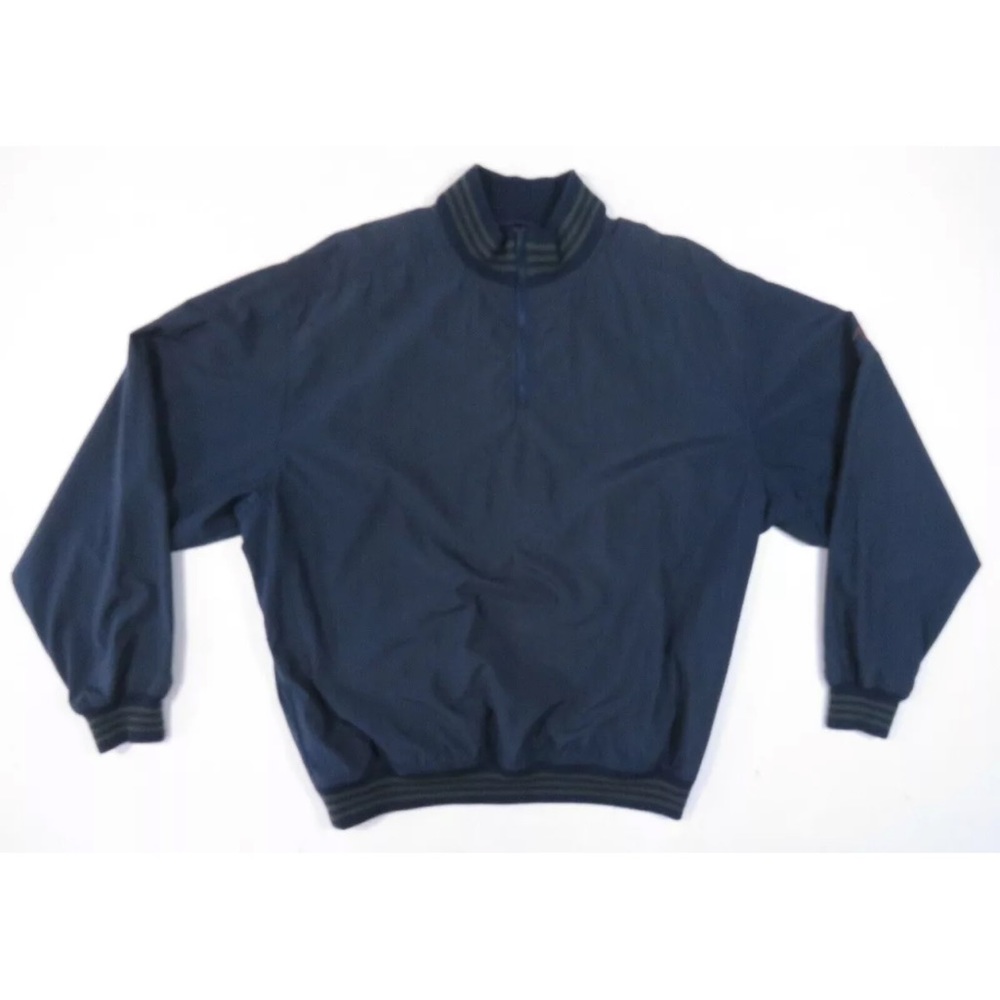 Greg Norman Collection Shark Golf Mens Blue 1/4 Zip Windbreaker Pullover Jacket